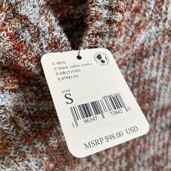 Free People Blair Spacedye Pullover Sweater Black Coffee Combo Small NWT - Picture 6 of 9